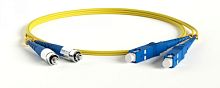 Патч-корд волоконно-оптический (шнур) SM 9/125 (OS2) FC/UPC-SC/UPC 2 мм duplex LSZH 1 м, Hyperline FC-D2-9-FC/UR-SC/UR-H-1M-LSZH-YL | код 238570 | Hyperline