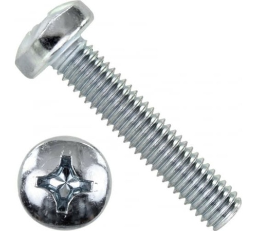 Винт DIN7985 М5х50 полукруглая голова класс прочности 4.8 покрытие цинк | код DIN7985-М5х50 | Крепдил Винт DIN7985 М5х50 полукруглая голова класс прочности 4.8 покрытие цинк | код DIN7985-М5х50 | Крепдил