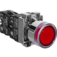 Кнопка управления NP2-BW3461 1НО красн. AC/DC 230В(LED) IP40 | код 573832 | CHINT