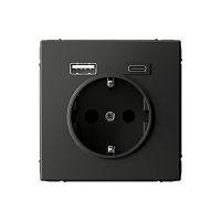 ARTGALLERY РОЗЕТКА 16А с 2 USB A+C, 5В/2,4А/3,0А, 2х5В/1,5А, механизм, БАЗАЛЬТ | код GAL001432 | Systeme Electric