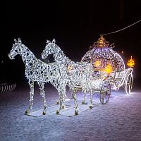 Декоративная декорация Королевская карета и два коня 300 см | код 501-642 | NEON-NIGHT