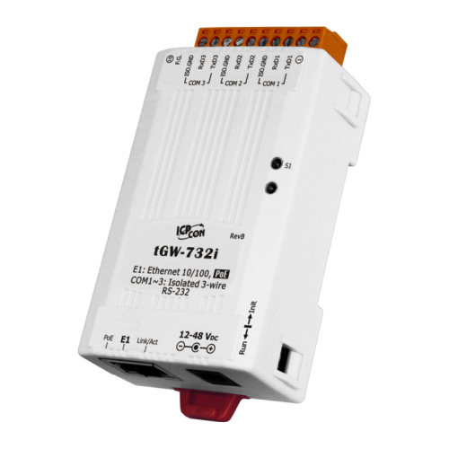 tDS-732i CR Tiny Device Server with PoE and 3 Isolated RS-232 Ports (RoHS) | код 00-06120924 | ICP DAS