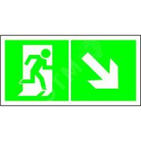 Знак безопасности BL-2010B.E36''''Напр. к эвакуационному выходу направо вниз'''''' | код BL-2010B.E36 | Белый свет