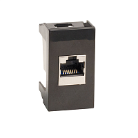 Розетка компьютерная 1xRJ45 Cat.5 VIVA, черный | код. 45238 | DKC