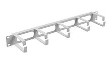Cabeus JB08-1U-GY Кабельный органайзер горизонтальный 19 1U, 5 колец, металлический, цвет серый (RAL7035) | код 7916c | Cabeus