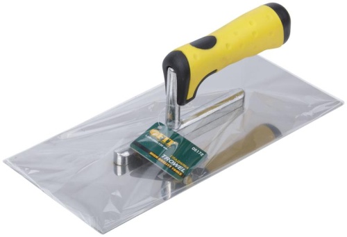 Гладилка 280х130мм плоская нержав. мягкая черн./желт. ручка FIT 05172 фото 3