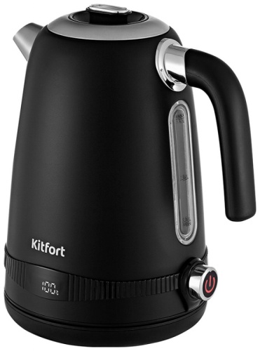 Чайник электрический Kitfort КТ-6121-1 1.7л. 2200Вт черный корпус: металл/пластик | код 1548895 | KITFORT