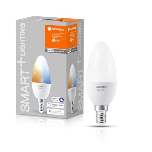 Лампа светодиодная SMART+ WiFi Candle Tunable White 40 5Вт/2700-6500К E14 | код 4058075485556 | LEDVANCE