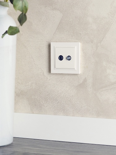 BRITE Розетка двойная TV+SAT РТВ/РСп12-БрЖ жемчуг | код BR-AF20-O-K36 | IEK фото 6