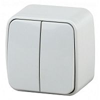 Выключатель двойной, 10A-250В, ОУ, Polo, белый,3-104-01 | код Б0036095 | ЭРА