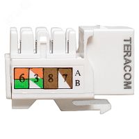 Модуль Keystone RJ45 кат.6 неэкранир. 110 IDC 90град. бел. TERACOM PRO | код TRP-KSTN-90D-6UTP-WH | EKF