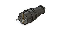 Вилка MultiSet 2К+З 16А/250В IP44 прямая каучуковая черн. | код MST4001BK | Systeme Electric