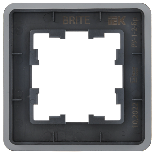 BRITE Рамка 1-мест. РУ-1-2-Бр стекло графит RE IEK | код BR-M12-G-41-K53 | IEK фото 3