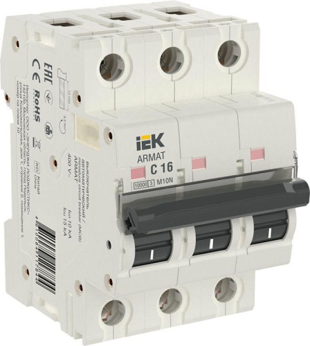 ARMAT Автоматический выключатель M10N 3P C 16А | код AR-M10N-3-C016 | IEK 
