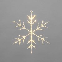 Снежинка подвесная на металлическом каркасе 30см 84LED теплый белый питание 2хАА не в комплекте | код 501-056 | Neon-Night