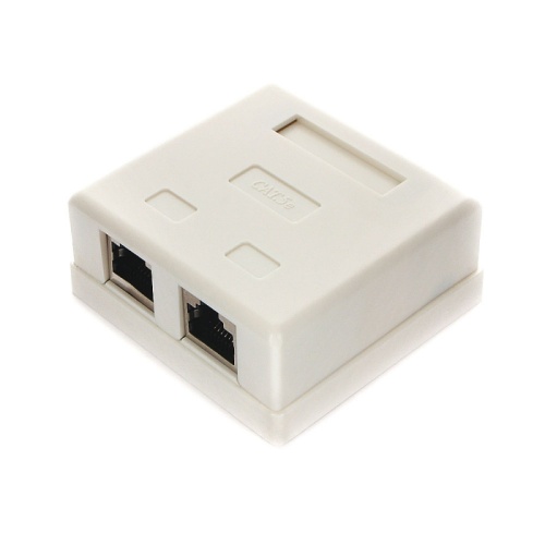 Розетка NAS214 RJ-45 кат.STP 5e внешняя экранированная 2 портa, 110&Krone | код NAS214 | Cablexpert