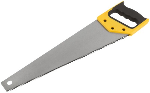 Ножовка по дереву средний каленый зуб 7 ТPI 3D заточка пласт.прорезиненная ручка профи 450мм FIT 40445 фото 2