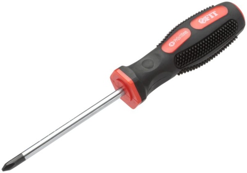 Отвертка "Универсал" CrV сталь прорезинен. ручка Профи 6х100мм РН2 FIT 55114 фото 2