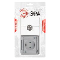 Блок розетка с выключателем Эксперт 11-7522-01 двойной IP55, 16A(10AX)-250В, СУ, белый | код Б0063274 | ЭРА