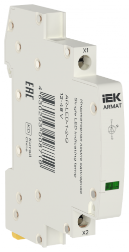 ARMAT Лампа инд. одинарная LED 12-48В AC/DC зел. IEK | код AR-LED-1-2-G | IEK