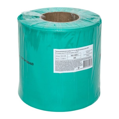 Термоусаживаемая трубка ТУТ нг 120/60 зелёная рулон PROxima | код tut-120-j | EKF фото 2