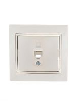 Розетка компьютерная RJ45 1-м СП Мира 16А IP20 со вставкой жемчуж./бел. перламутр. LEZARD 701-3030-139