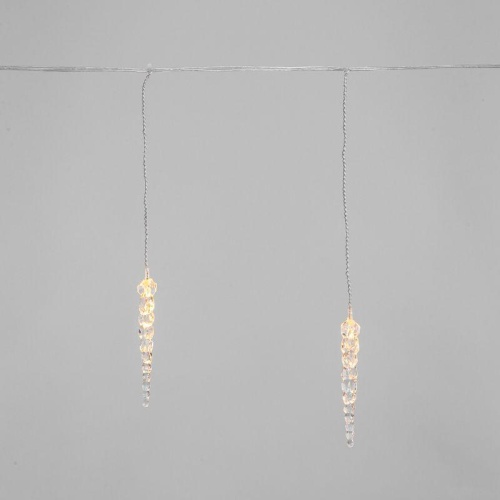 Гирлянда "Айсикл" (бахрома) "Сосульки" 1.5х0.25м LED тепл. бел. провод прозр. | код 303-067 | Neon-Night