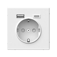 Розетка ArtGallery 16А с 2-мя заряд. устройствами USB A+C 5В/2.4А/3А 2х5В/1.5А механизм бел. | код GAL000132 | Systeme Electric