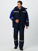 Костюм зимний Фаворит-Мега (ткань Протек,240) полукомбинезон, темно-синий, черный, васильковый, 52-54 182-188 | код 87474772 | Факел