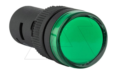 Индикатор светодиодный моноблочный AD16-16C, зеленый, LED 220VAC/DC, 16mm, IP50 | код AD16-16C/G28 | GQELE