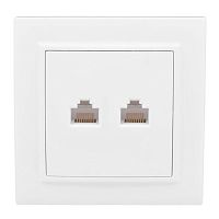Розетка компьютерная 2xRJ45 Cat.5 МИНСК, белый | код. ERK02-035-10 | EKF