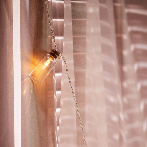 Гирлянда светодиодная баночки 1,5 м, 10 LED, прозрачный ПВХ, свечение тёплый белый, 2 х АА (батарейки не в комплекте) | код 303-096 | Neon-Night фото 9