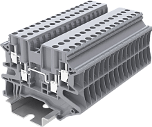 TU2.5-4-GY Клемма TU 4-контактная проходная винтовая, сеч.2.5мм2, сер., шт | код TU2.5-4-GY | SUPU