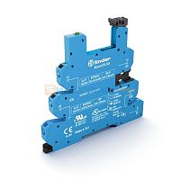 Розетка MasterPLUS с безвинтовыми клеммами Push-in для реле 34 серии, питание 24-240В AC/DC, в комплекте пластиковая клипса, опции: LED | код 93660240 | FINDER