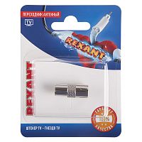 Переходник антенный, (штекер TV - гнездо TV), (1шт.) REXANT | код 06-0030-A | REXANT