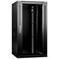 Cabeus SH-05F-22U60/45-BK Шкаф телекоммуникационный настенный 19 22U 600x450x1082mm (ШхГхВ) дверь стекло, цвет черный (RAL 9004) | код 8597c | Cabeus