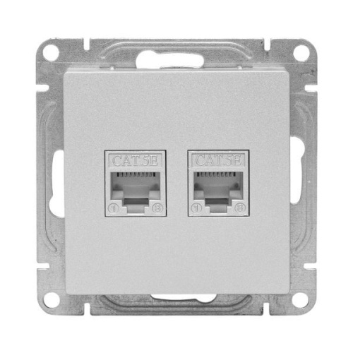 Эпика Механизм розетки RJ45 - 2шт (cat5) алюминий EKF | код UP1-SOA-2RJ45-5 | EKF Эпика Механизм розетки RJ45 - 2шт (cat5) алюминий EKF | код UP1-SOA-2RJ45-5 | EKF