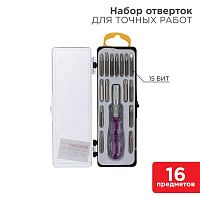 Набор отверток для точных работ 16 предметов | Код. 12-4704 | Rexant