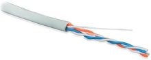 Кабель витая пара неэкранированная U/UTP категория 5 2 пары (24 AWG) одножильный (solid) LSZH нг(С)-HF серый, Hyperline UUTP2-C5-S24-IN-LSZH-GY-500 (500 м) | код 41478 | Hyperline