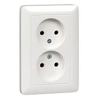 Розетка двухместная HIT, скрытый монтаж, белый | код. RS16-235-B | Schneider Electric