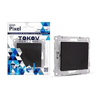 Переключатель проходной 1-кл. СП Pixel 10А IP20 механизм карбон | код TKE-PX-P1-C14 | TOKOV ELECTRIC