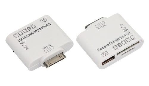Адаптер для iPhone 4 на USB, SD, microSD для переноса фото белый | код 18-0154 | REXANT