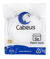 Cabeus PC-UTP-RJ45-Cat.5e-3m-WH Патч-корд U/UTP, категория 5е, 2xRJ45/8p8c, неэкранированный, белый, PVC, 3м | код 7682c | Cabeus