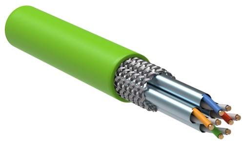 ITK Витая пара S/FTP кат.7 4х2х23AWG solid LSZH нг(А)-HFLTx зеленый (305м) | код LC1-C704-622 | IEK