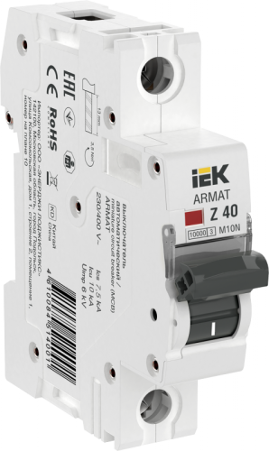 ARMAT Авт. выкл. M10N 1P Z 40А IEK | код AR-M10N-1-Z040 | IEK