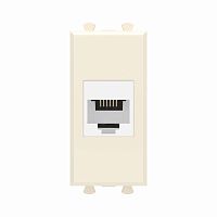 Телефонная розетка RJ-12 без шторки модульная, Avanti, Ванильная дымка, 1 модуль | код 4405611 | DKC