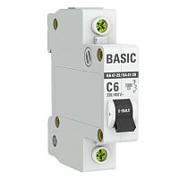 Выключатель автоматический однополюсный ВА 47-29 6А C 4,5кА Basic | код. mcb4729-1-06C | EKF 
