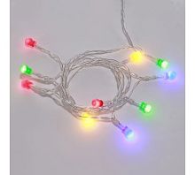 Гирлянда светодиодная "Шарики" 1.5м 10LED мультиколор провод прозр. 2хAA (батарейки не в комплекте) | код 303-092 | Neon-Night