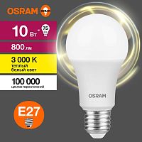 Лампа светодиодная LED 10 Вт E27 3000К 800Лм груша 220 В (замена 75Вт) | код 4058075578821 | LEDVANCE