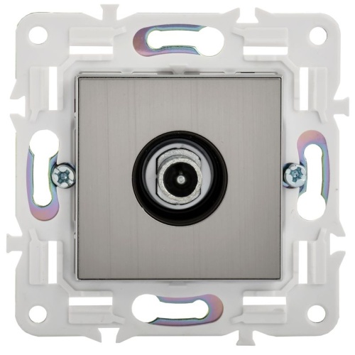 Розетка телевизионная проходная TV SKANDY SK-A17N никель IEK SK-A10-P-K50